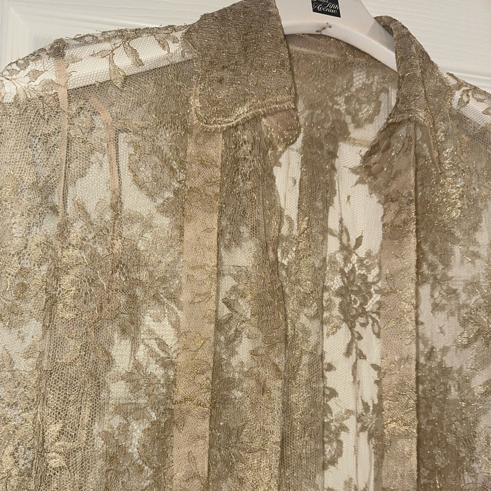 NWT VALENTINO gold lace blouse size 40 small - Picture 4 of 7